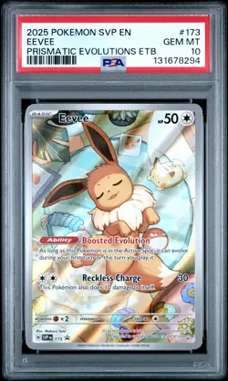 2025 POKEMON SVP EN-SV PRISMATIC EVOLUTIONS ETB PROMO #173 EEVEE PSA 10 - Image 1