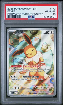 2025 POKEMON SVP EN-SV PRISMATIC EVOLUTIONS ETB PROMO #173 EEVEE PSA 10 - Image 1