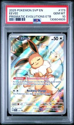 2025 POKEMON SVP EN-SV PRISMATIC EVOLUTIONS ETB PROMO #173 EEVEE PSA 10 - Image 1
