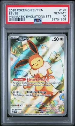2025 POKEMON SVP EN-SV PRISMATIC EVOLUTIONS ETB PROMO #173 EEVEE PSA 10 - Image 1