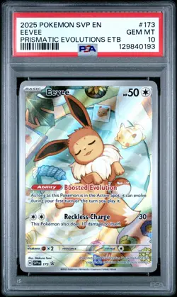 2025 POKEMON SVP EN-SV PRISMATIC EVOLUTIONS ETB PROMO #173 EEVEE PSA 10 - Image 1