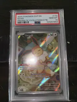 Pokemon 2025 SVP EN-SV Prismatic Evolutions ETB Promo #173 Eevee PSA 10 Gem Mint - Image 1