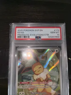 Pokemon 2025 SVP EN-SV Prismatic Evolutions ETB Promo #173 Eevee PSA 10 Gem Mint - Image 2