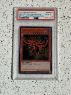 PSA 10 Gem Mint Slifer The Sky Dragon #EN002 2023 Yu-Gi-Oh LC01 25th Anniversary - Image 1