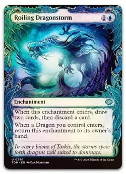 Roiling Dragonstorm (Showcase) #296 (Foil) (NM) Tarkir Dragonstorm TDM Magic MTG - Image 1
