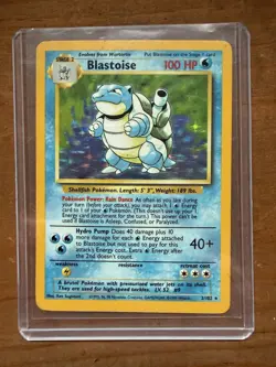 Pokemon TCG Blastoise 2/102 Holo Rare Base Set, Original LP - Image 1