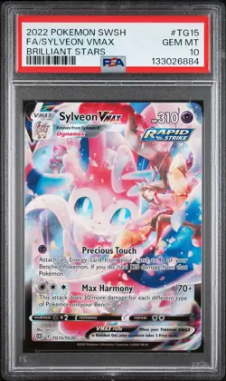 2022 POKEMON SWORD & SHIELD BRILLIANT STARS #TG15 FULL ART/SYLVEON VMAX PSA 10 - Image 1