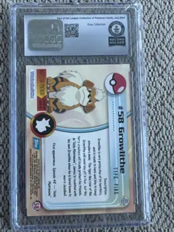 Pokemon Topps Growlithe #58. 1999 - First UK Print Edition Guinness World Record - Image 2