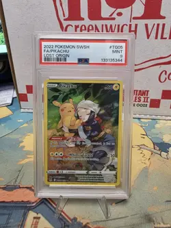 Pokemon Pikachu TG05/TG30 Lost Origin Full Art Holo Trainer Gallery PSA 9 - Image 1