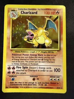 Pokemon Charizard 4/102 Base Set Holo Rare Wizards of the Coast 1999 - Image 1
