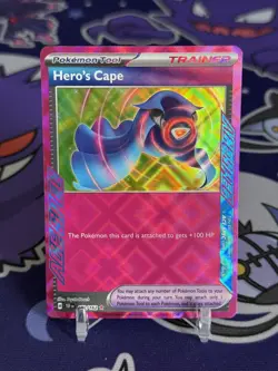 Pokemon: Hero's Cape 152/162 SV05: Temporal Forces Holo ACE SPEC Red Trainer - Image 1