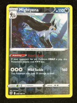 Mightyena #096/189 Reverse Holo Rare 2022 Pokemon Astral Radiance LP - Image 1