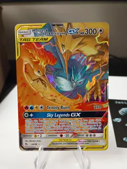 Pokemon TCG Moltres Zapdos Articuno GX Holo Card 44/68 -Hidden Fates - Image 1