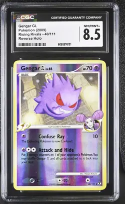 CGC 8.5 Gengar GL 2009 Rising Rivals 40/111 Reverse Holo Pokemon Card - Image 1