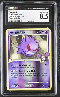 CGC 8.5 Gengar GL 2009 Rising Rivals 40/111 Reverse Holo Pokemon Card - Image 1