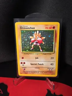 Pokemon TCG Hitmonchan Base Set Holo Unlimited Rare Card 7/102 - Image 1