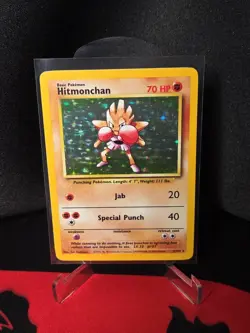 Pokemon TCG Hitmonchan Base Set Holo Unlimited Rare Card 7/102 - Image 2