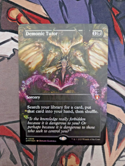 MTG Demonic Tutor Commander Masters - NM Borderless Foil - Image 1