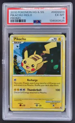 2010 Pokemon HGSS Black Star Promos Pikachu Holo #HGSS03 PSA 6 NE - Image 1