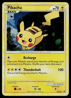 Pokemon Card Pikachu HGSS03 HGSS Promos Holo SWIRL - Image 1