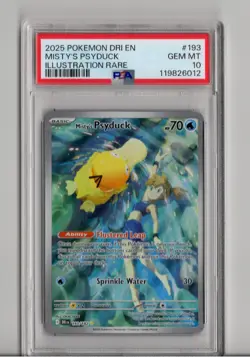 Pokemon TCG Misty's Psyduck Destined Rivals 193/182 Illustration Rare PSA 10 - Image 1