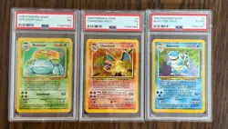 Pokemon TCG Base Set psa graded Venusaur 7 Charizard 3 And Blastoise 6 Big 3 - Image 1