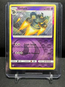 Golurk 44/73 Reverse Holo Pokemon 2017 Shining Legends LP - Image 1