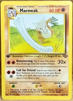Marowak 39/64 Jungle Set 1st Edition 1999 Vintage Pokemon TCG - Image 1