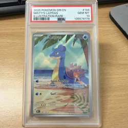 2025 Pokemon Dri EN-Destined Rivals Misty's Lapras Illustration Rare PSA 10 #194 - Image 1