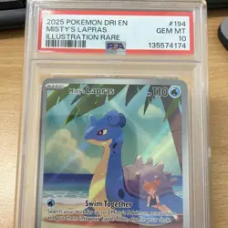 2025 Pokemon Dri EN-Destined Rivals Misty's Lapras Illustration Rare PSA 10 #194 - Image 3