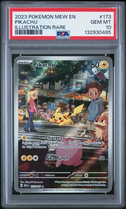2023 POKEMON MEW EN-151 ILLUSTRATION RARE #173 PIKACHU PSA 10 - Image 1