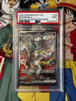 2025 - White Flare Reshiram ex PSA 9 Special Illustration Rare # 166 / 086 - Image 1