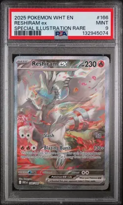 2025 - White Flare Reshiram ex PSA 9 Special Illustration Rare # 166 / 086 - Image 3