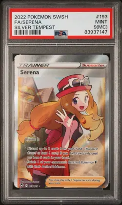 PSA 9 MC Serena 193/195 MISCUT FULL ART Swsh Silver Tempest Pokemon Card MINT - Image 1