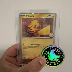 2026 Pikachu 051/162 Pokemon Day 30th Anniversary Stamped Promo TCG Plus Coin - Image 1
