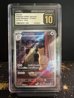 CGC 10 PRISTINE Persian 075/064 AR Art Rare Night Wanderer sv6a Pokemon Card - Image 1