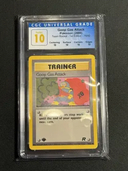 CGC 10 PERFECT POP 2 Goop Gas Attack 78/82 1st Edition Team Rocket Pokemon Card - Image 1