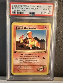 2000 Pokemon Gym Challenge - #60 Blaine's Charmander [1st Edition] - PSA 10 - Image 1