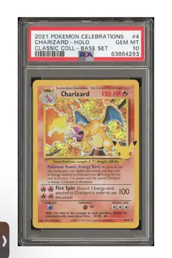 2021 Pokemon Celebrations Charizard Holo Gem Mint PSA 10 - Image 2