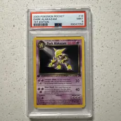 PSA 9 Dark Alakazam 1/82 Holo 1st Edition 2000 Pokemon Team Rocket - Image 1
