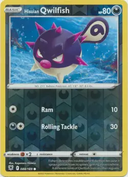 Hisuian Qwilfish - 088/189 Astral Radiance Reverse Holo Common Pokemon - NM/MINT - Image 1