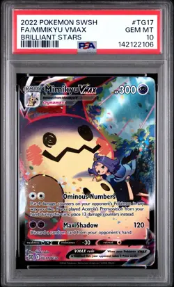 PSA 10 MIMIKYU VMAX TG17/TG30 FULL ART BRILLIANT STARS POKEMON 😍 - Image 1