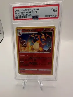 2020 POKEMON SWSH CHARIZARD REV FOIL VIVID VOLTAGE #25 PSA 7 - Image 1