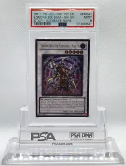 YUGIOH 1ST STOR-EN041 LEGENDARY SIX SAMURAI SHI EN ULTIMATE PSA 9 MINT #68460931 - Image 2