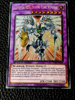 Elemental Hero Shining Flare Wingman SGX3-EN125 Yugioh 1st Edition (New) Secret - Image 1