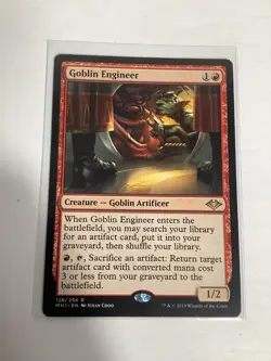 MTG Magic the Gathering Goblin Engineer Modern Horizons Rare 128/254 M/NM - Image 1