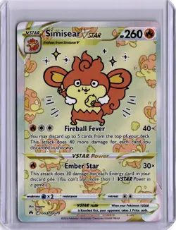 Simisear VSTAR GG37/GG70 Crown Zenith: Galarian Gallery Holo Pokemon Card 2023 - Image 1