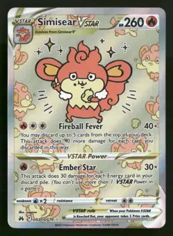 Simisear Vstar - GG37/GG70 - Ultra Rare - Crown Zenith - Pokemon Card - NM/M - Image 1