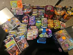 Pokemon Accessories Job Lot Empty Tins Mini Binders Coins Dice Stickers Key Ring - Image 1