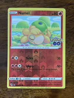 Numel (Peelable Ditto) 013/078 Reverse Holo Pokemon GO Pokemon Card Unpeeled NM - Image 1